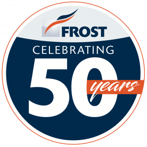 Frost Celebrating 50 Years Logo